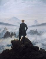 Caspar Wanderer above the sea of fog (mountains hiker)