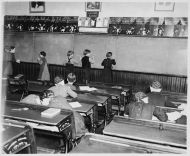 children at the blackboard