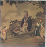 confucius teaching hillside painting