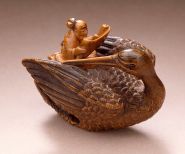 Daoist Immortal riding crane reading scroll