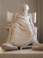 dead socrates statue