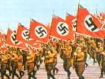 nazis marching flags