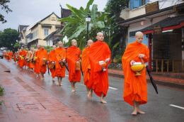 Theravada Monks Walking