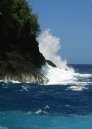 Wave against the rocks