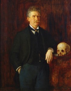 Ambrose Bierce with skull