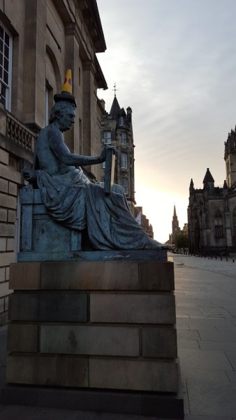 Hume Statue Edinburgh Cone on Head