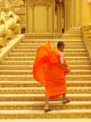 cambodian buddhist monk stairs