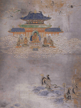 dragon princess brings pearl to buddha