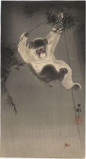 monkey bamboo painting
