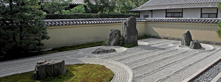 zen rock garden waves